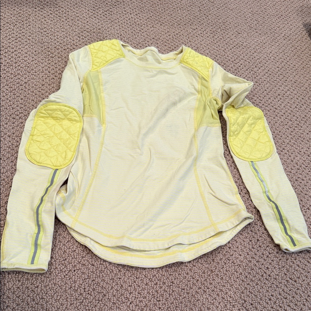 Lululemon Yellow Quilted Long Sleeve Top